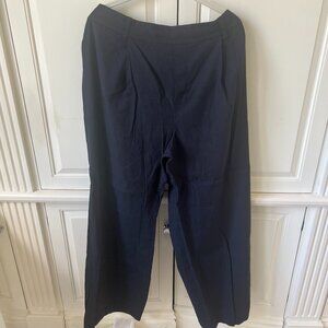 Vince Straight Leg Linen Blend Pull-On Pants Navy Size XL